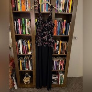 David's Bridal Black and Pink Formal Dress